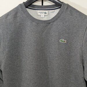 Lacoste Sport Grey Crew Neck Fleece Sweatshirt - Size M